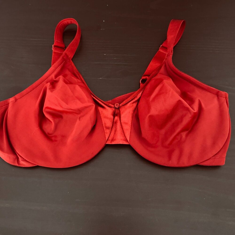 Olga by Warner’s 40D Bra Lot 2 Red Smooth Full Coverage Black Lace Underwire